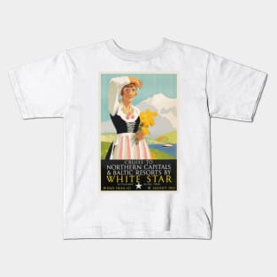 White Star Vintage Poster 1931 Kids T-Shirt